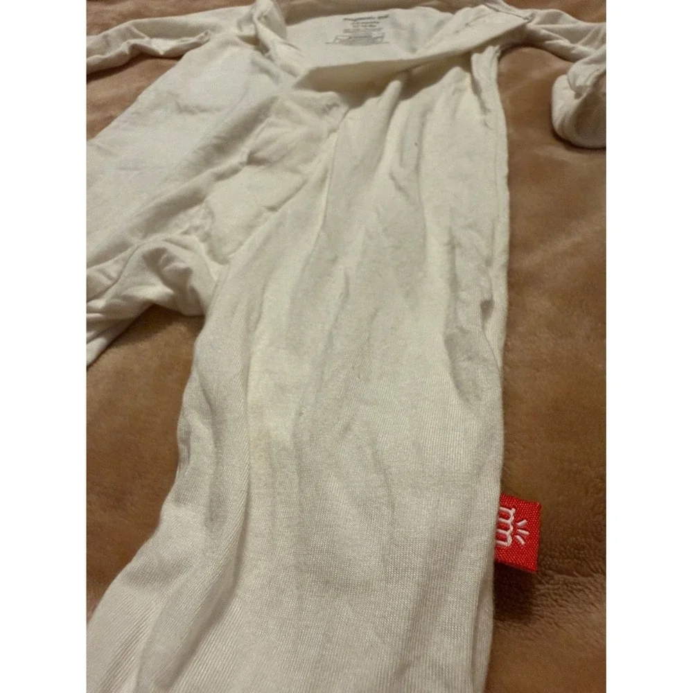 Magnetic Me Cream White Modal Magnetic Footie Sleeper 3-6 Months Baby Pajamas
